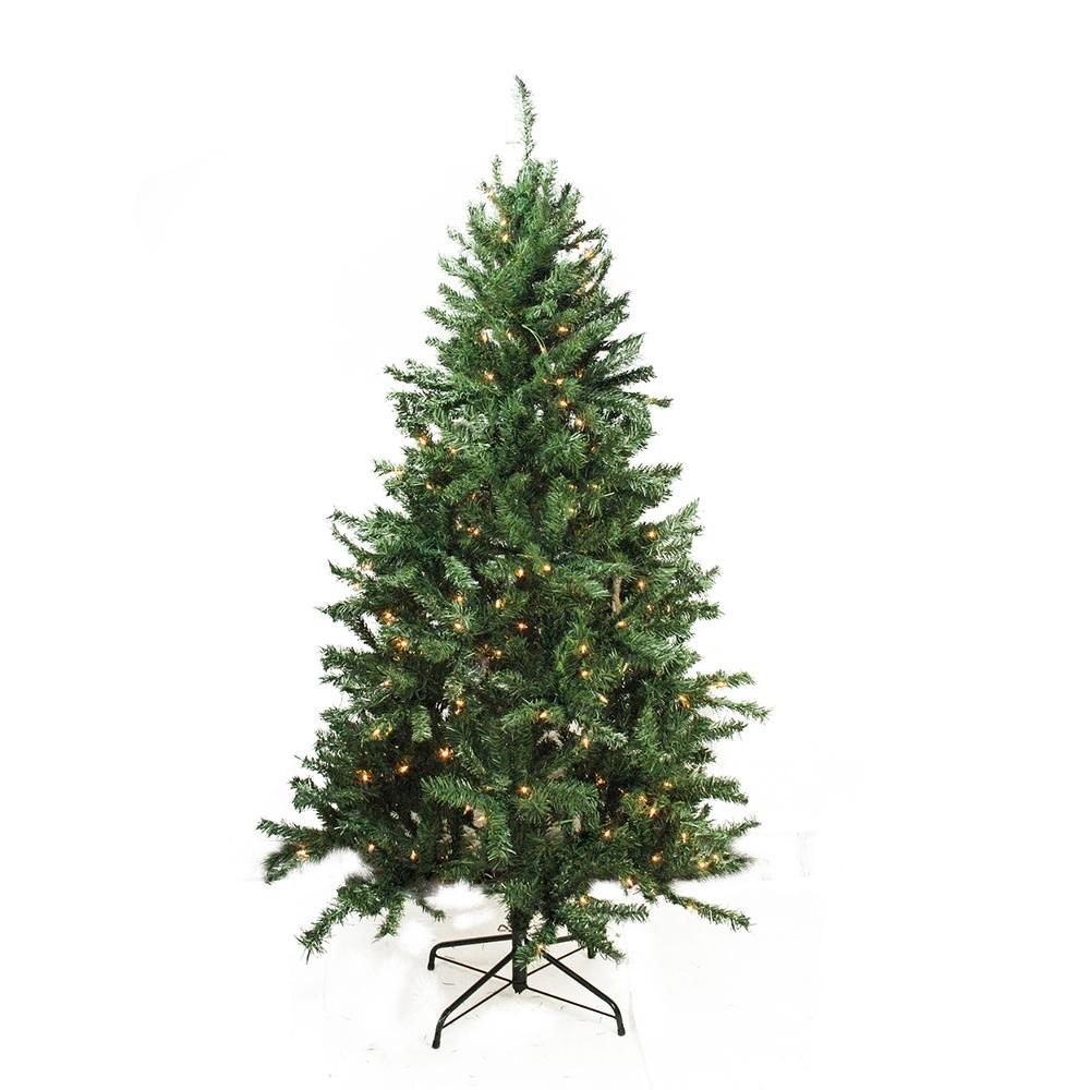 7.5' Pre-Lit Slim Traditional Mixed Pine Artificial Christmas Tree - Clear Lights. Picture 1