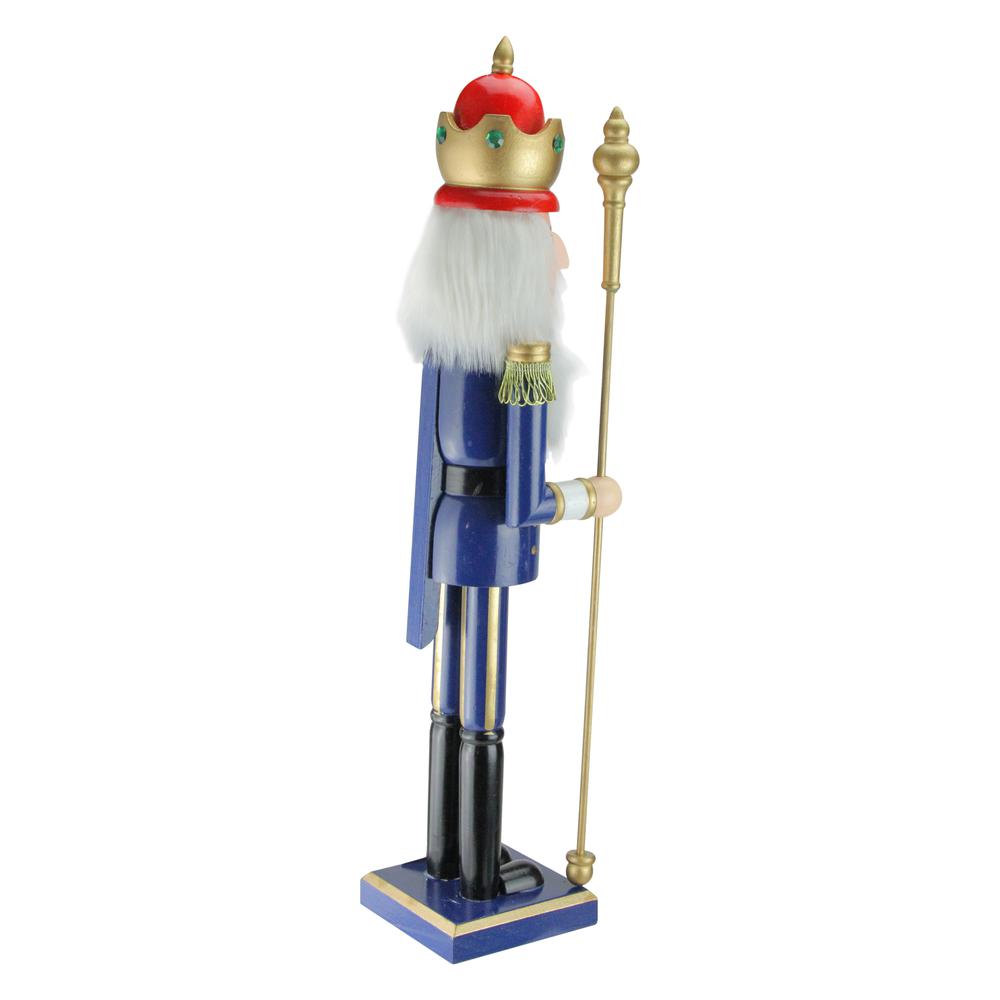 24" Blue and Gold Christmas Nutcracker King with Scepter. Picture 3