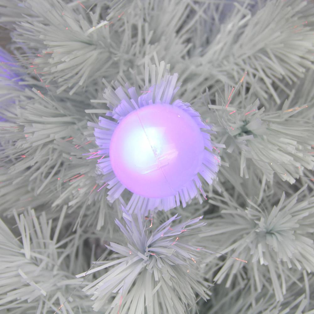 3' Pre-Lit Iridescent Fiber Optic Artificial Christmas Tree - White Lights. Picture 2