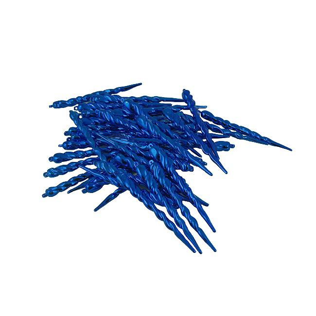 36ct Lavish Blue Shatterproof Icicle Christmas Ornaments 5". The main picture.