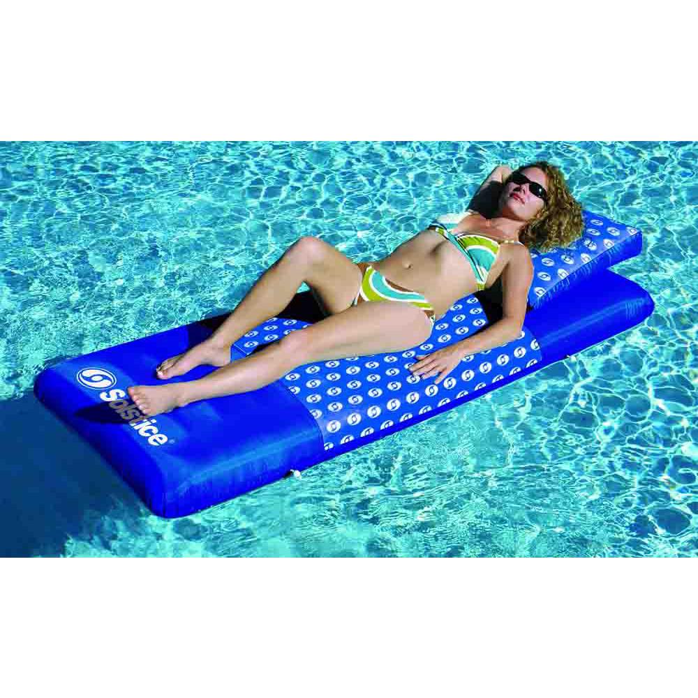 75-Inch Inflatable Blue Swirled Air Mattress Swimming Float. Picture 3