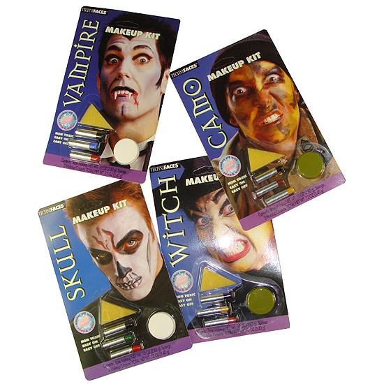 Club Pack of 24 Black Camouflage Vampire Witch and Skull Unisex Halloween Makeup Set. The main picture.