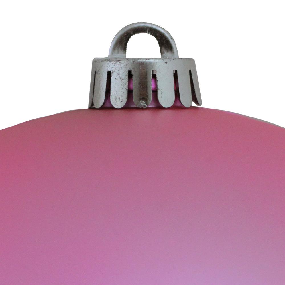 Pink Shatterproof Matte Orchid UV Resistant Christmas Ball Ornament 8" (200mm). Picture 2