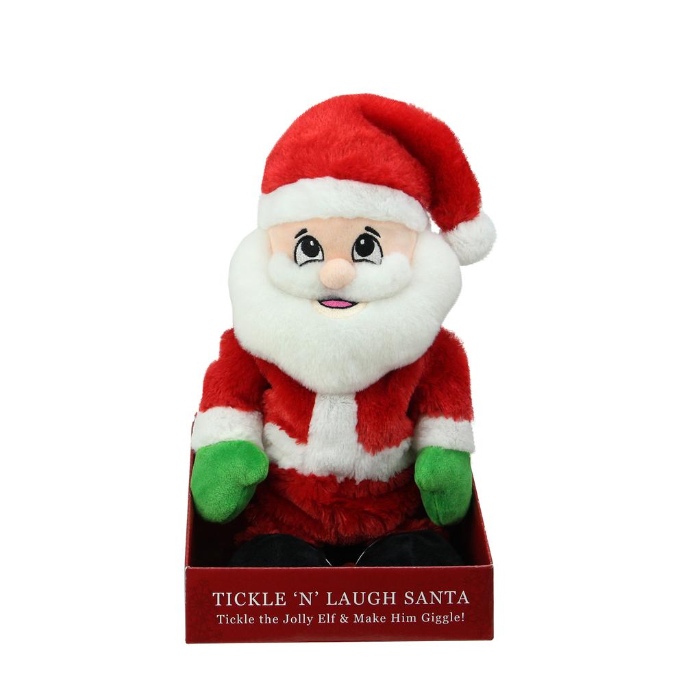 12" Animated Tickle 'n Laugh Santa Claus Plush Christmas Figure. Picture 5