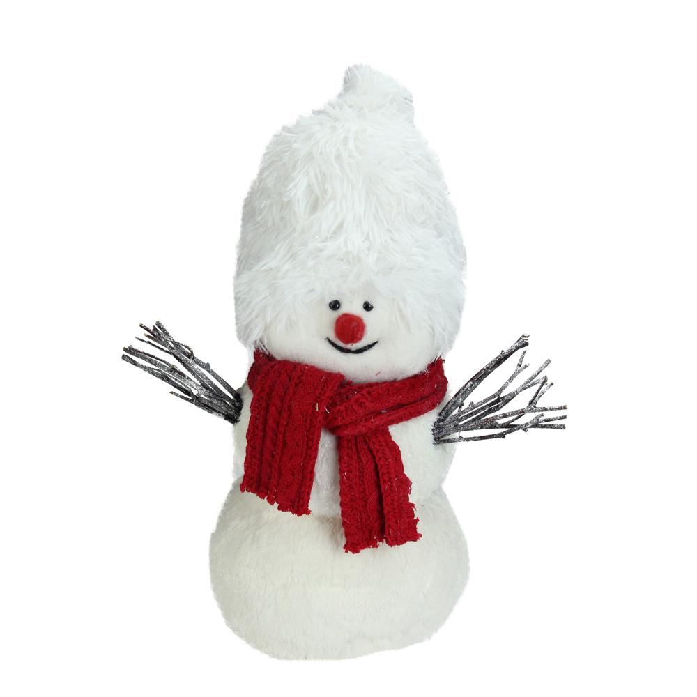 17.75" Red and White Snowman with Scarf Christmas Tabletop Decor. The main picture.