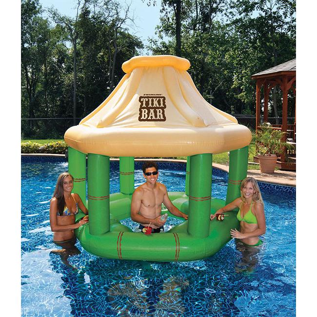 Inflatable Floating Tropical Tiki Bar for Swimming Pool  7.5-Feet. Picture 1