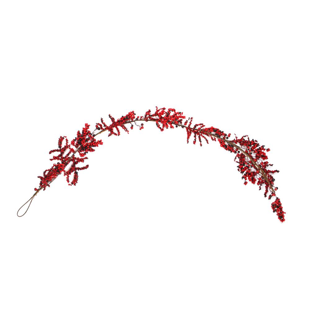 6' x 8" Burgundy Red Berry Artificial Christmas Garland- Unlit. Picture 1