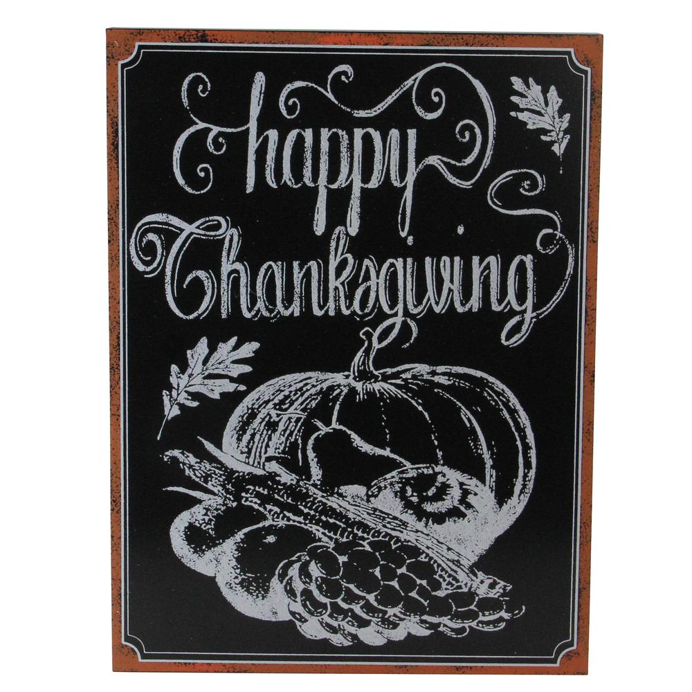 14" Holiday Inspired Framed "Happy Thanksgiving" Chalkboard Wall Art. Picture 1