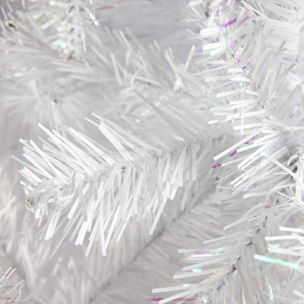 9.5' White Full Glimmer Iridescent Spruce Artificial Christmas Tree - Unlit. Picture 2