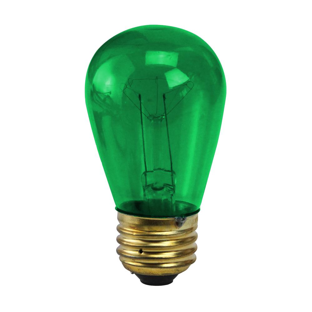 Pack of 25 Incandescent S14 Green St Patrick's Day Replacement Bulbs. Picture 1