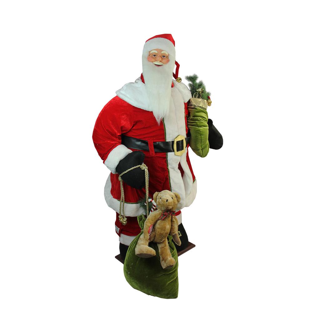 5' Red Animated Musical Inflatable Santa Claus Christmas Figurine. Picture 2