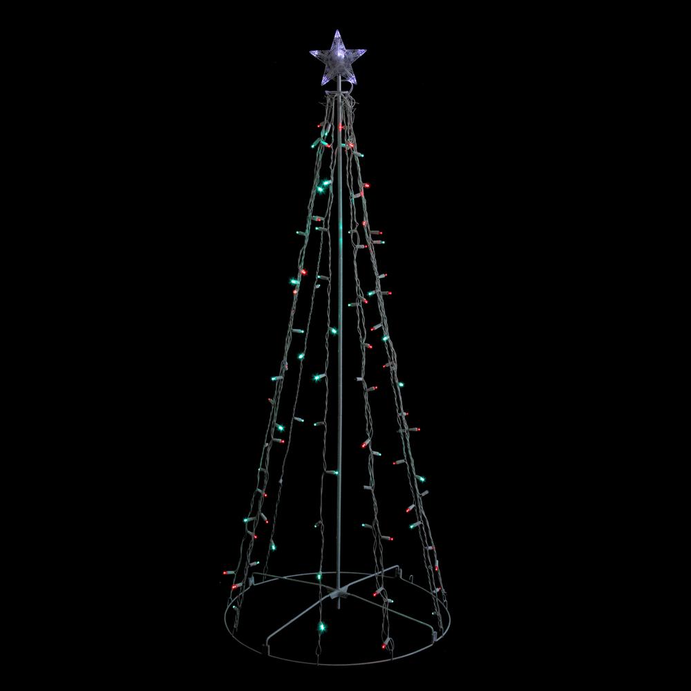 5' Red and Green LED Lighted Twinkling Christmas Tree Outdoor Decor. Picture 2