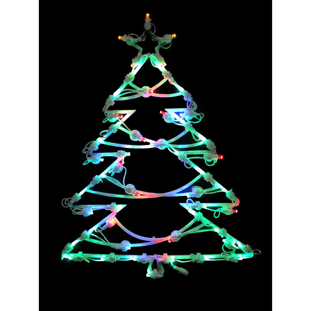 15.5" LED Lighted Christmas Tree Window Silhouette Decoration. Picture 2