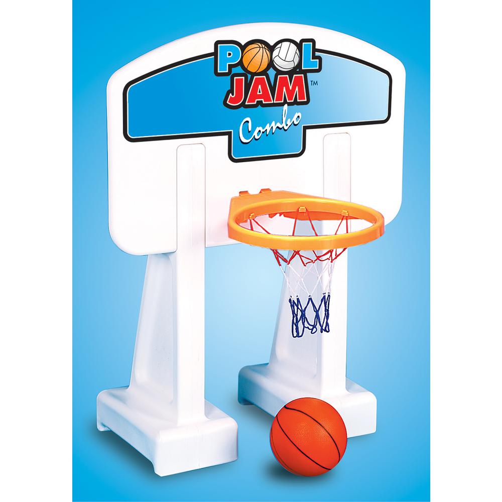 White Pool Jam Basketball and Volleyball Swimming Pool Water Sports Combo Game. Picture 1