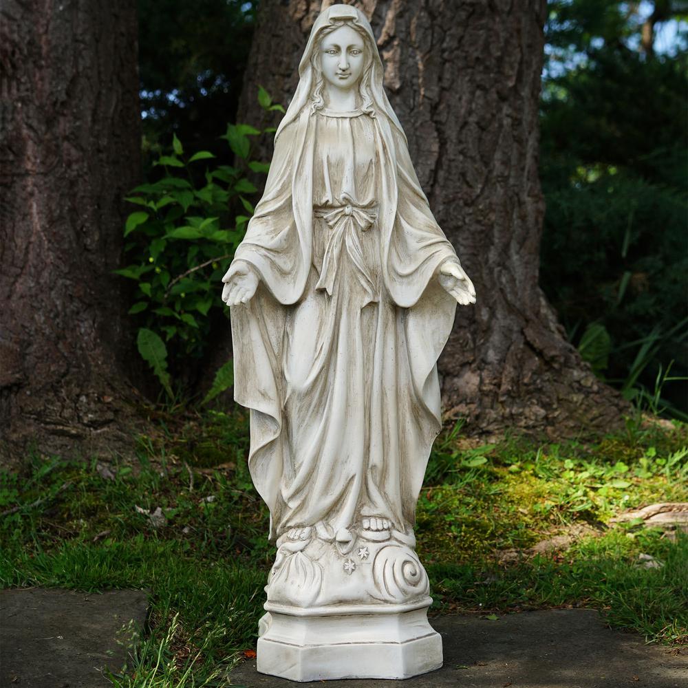 28" Religious Standing Virgin Mary Outdoor Garden Statue. Picture 2