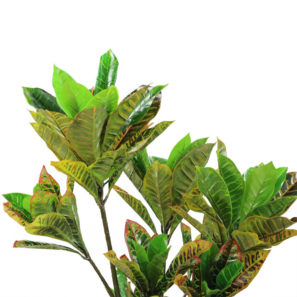 45.75" Green and Black Artificial Croton Tree with Variegated Leaves. Picture 2