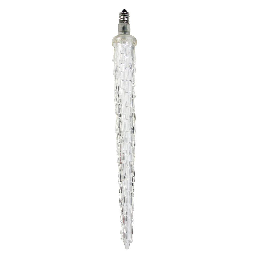 9" White Dripping LED Icicle Christmas Light Bulb. The main picture.