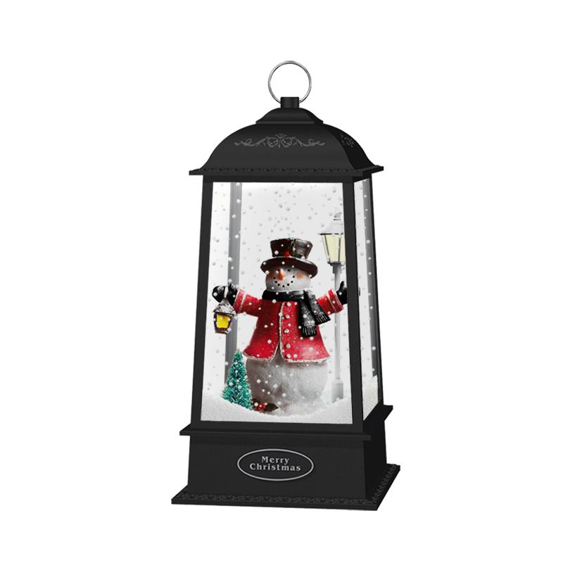 13" Lighted Snowman Christmas Lantern with Falling Snow. Picture 3