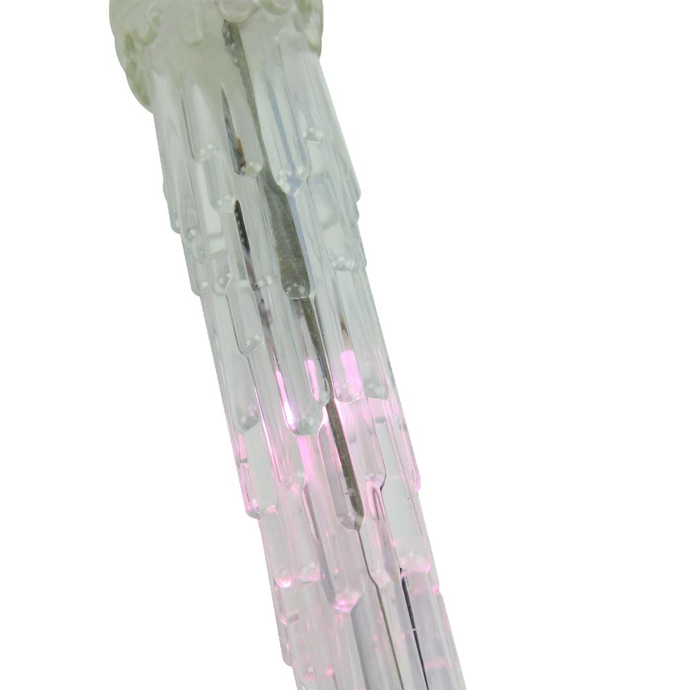 5 Multi Color Dripping Transparent Icicle Christmas Light Tubes - 13 ft Clear Wire. Picture 3