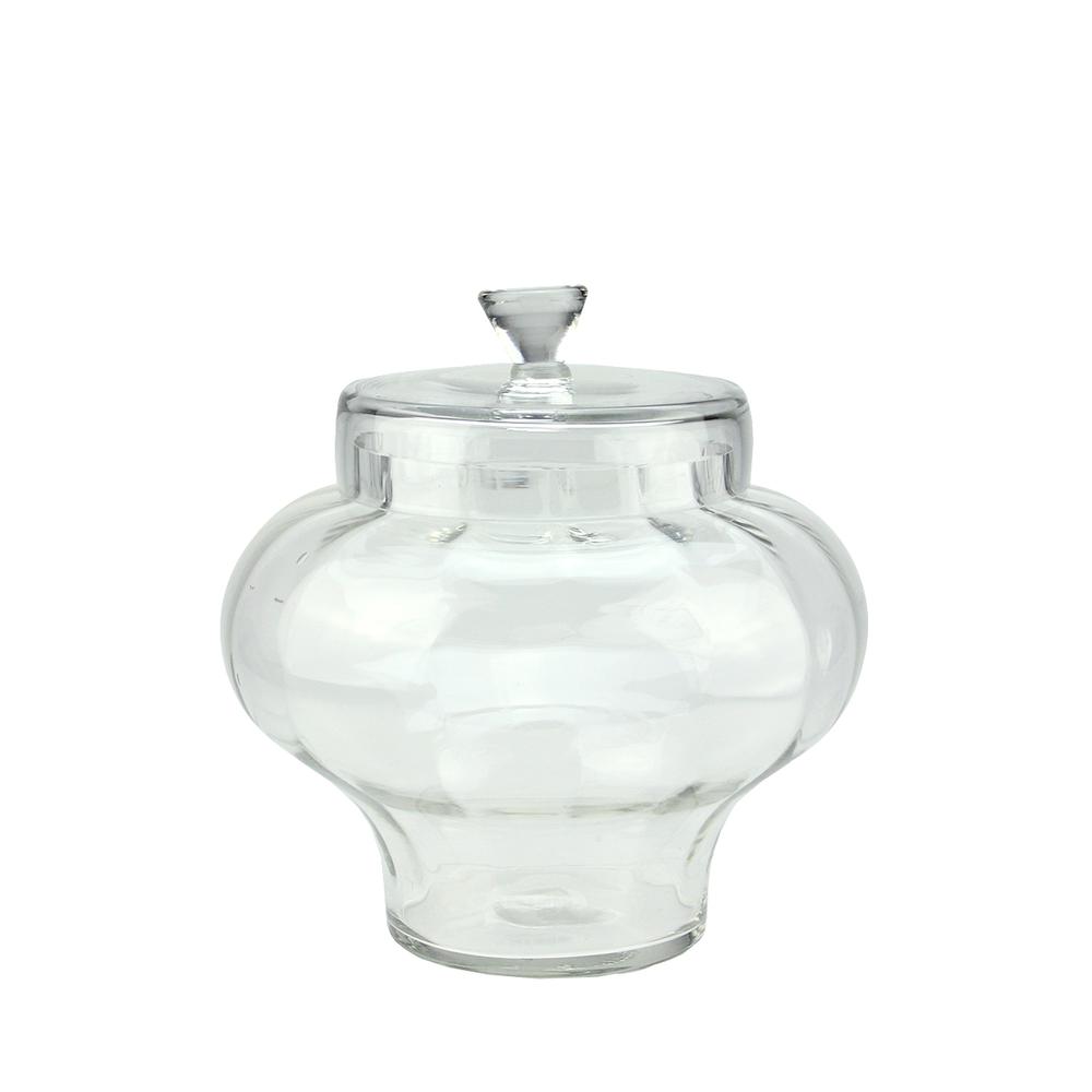 11" Clear Transparent Segmented Glass Container with Lid. Picture 1