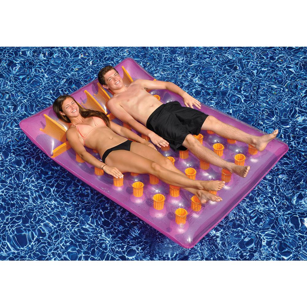 Inflatable Purple Water Sports Double Swimming Pool Mat Float  78-Inch. Picture 4