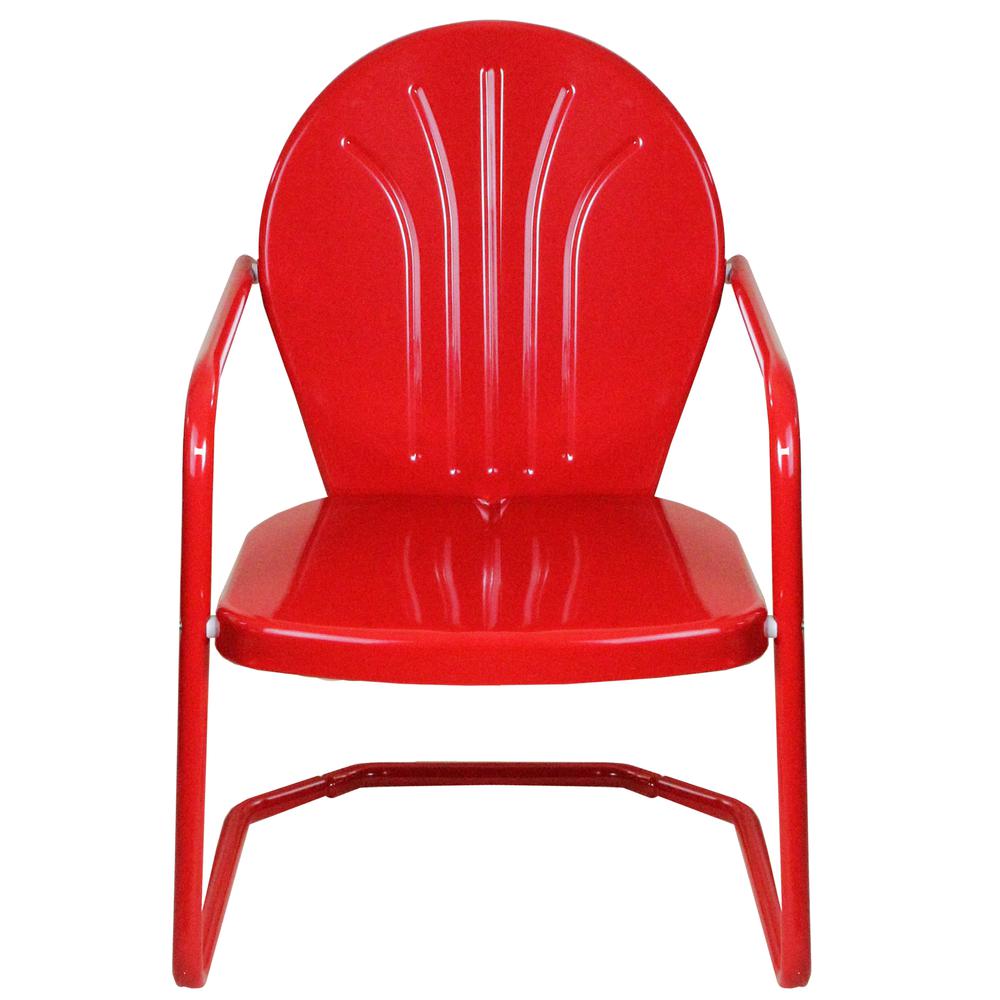 34-Inch Outdoor Retro Tulip Armchair  Red. Picture 3