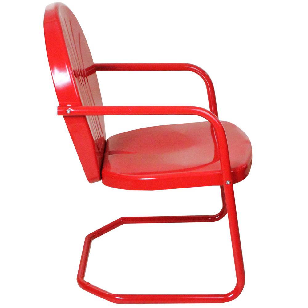 34-Inch Outdoor Retro Tulip Armchair  Red. Picture 4