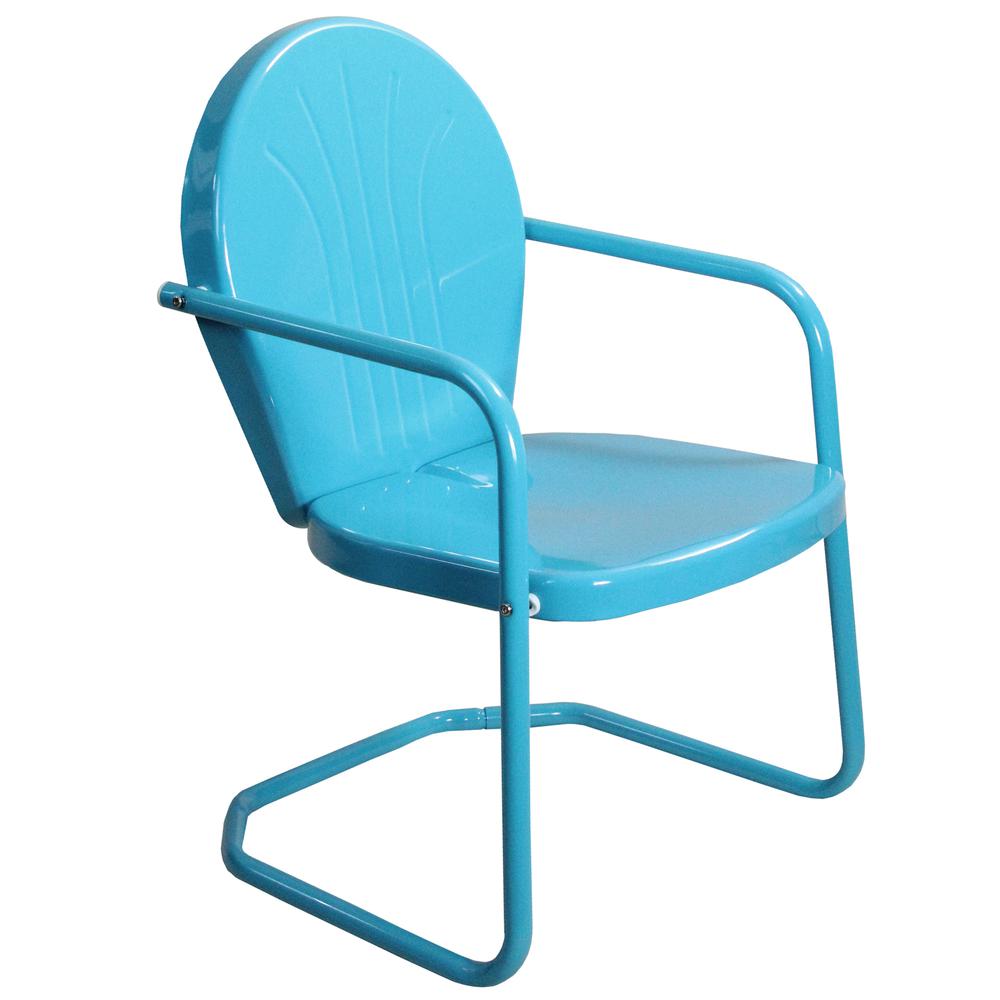 34-Inch Outdoor Retro Tulip Armchair  Turquoise Blue. Picture 1