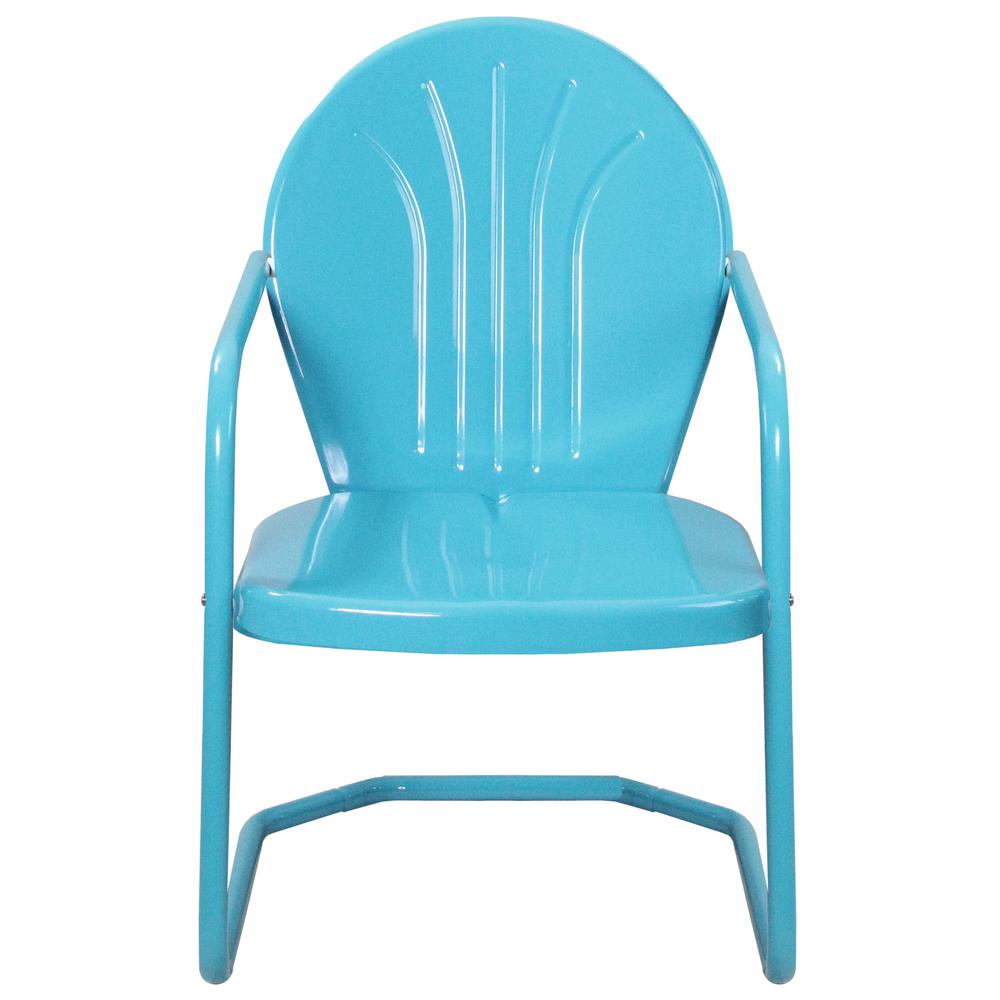 34-Inch Outdoor Retro Tulip Armchair  Turquoise Blue. Picture 3