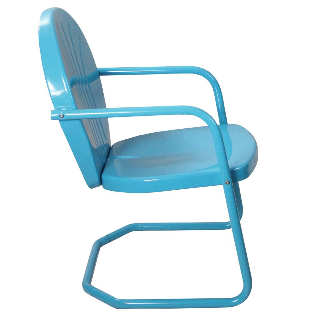 34-Inch Outdoor Retro Tulip Armchair  Turquoise Blue. Picture 4