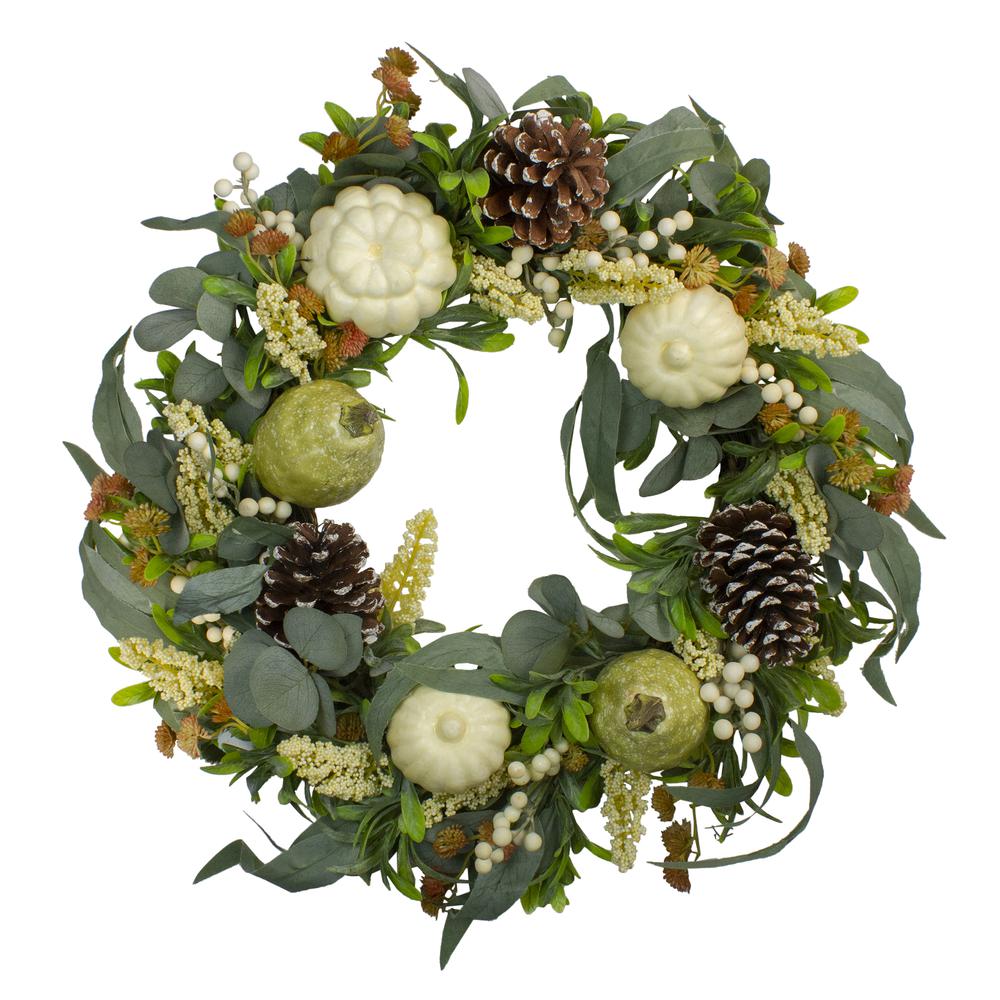 Gourds and Foliage Artificial Thanksgiving Wreath - 24-Inch  Unlit. Picture 1