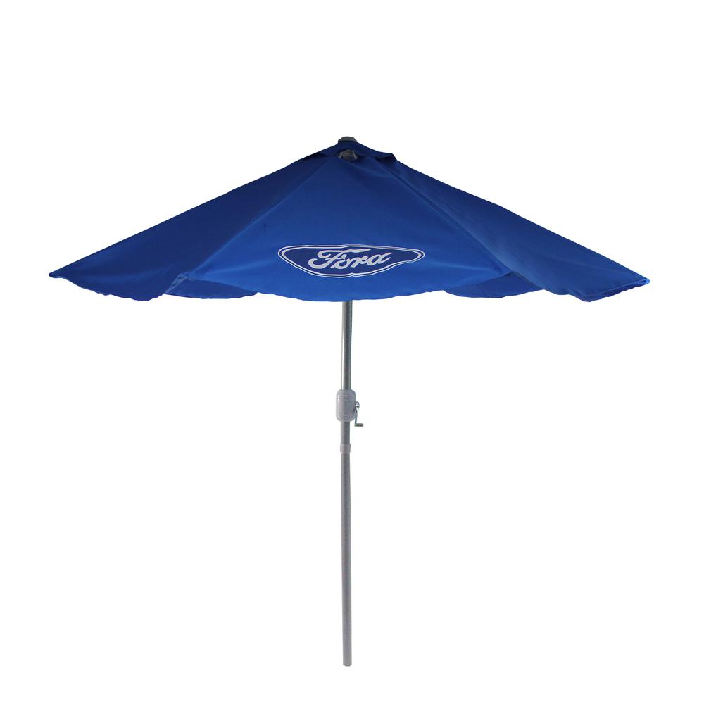 9ft Outdoor Patio Ford Umbrella with Hand Crank and Tilt  Blue. Picture 1