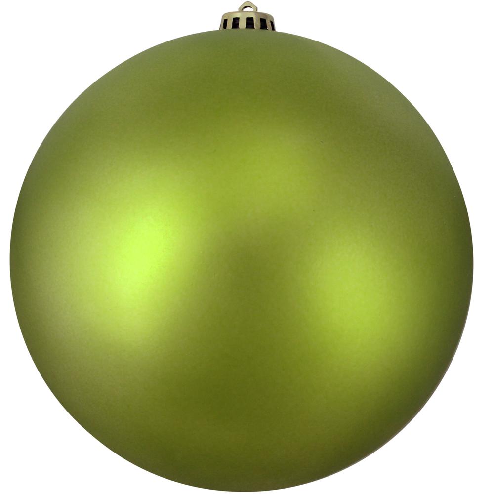 Matte Kiwi Green Shatterproof Christmas Ball Ornament 12" (300mm). Picture 1