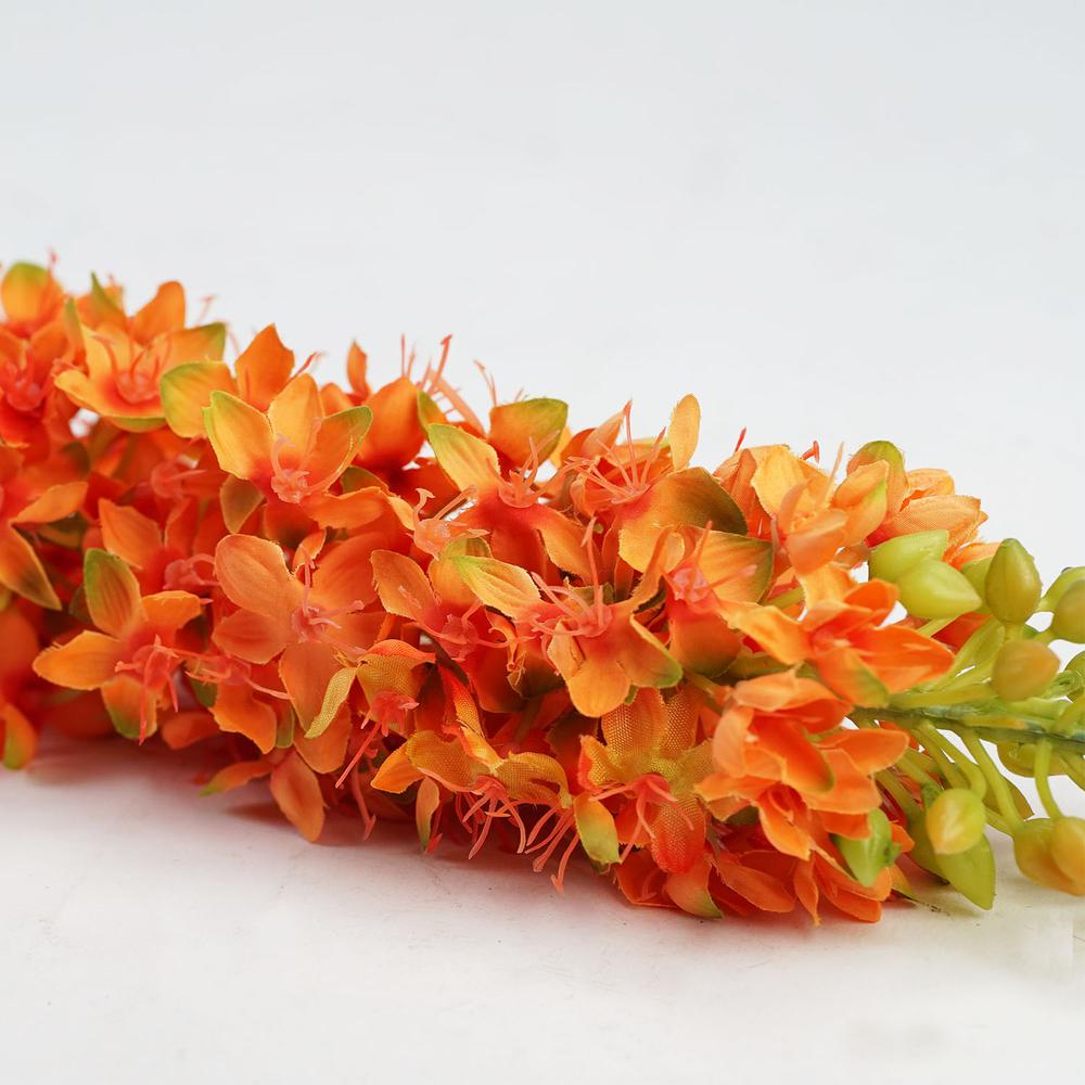 44" Orange and Green Artificial Foxtail Floral Crafting Stem. Picture 2
