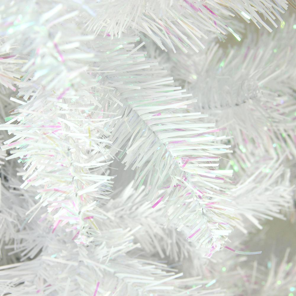 7.5' Pencil White Glimmer Iridescent Spruce Artificial Christmas Tree - Unlit. Picture 2
