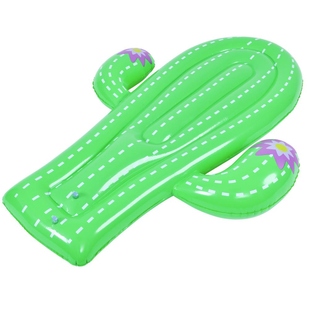 5.75' Inflatable Green Jumbo Cactus Shaped Pool Float. Picture 1