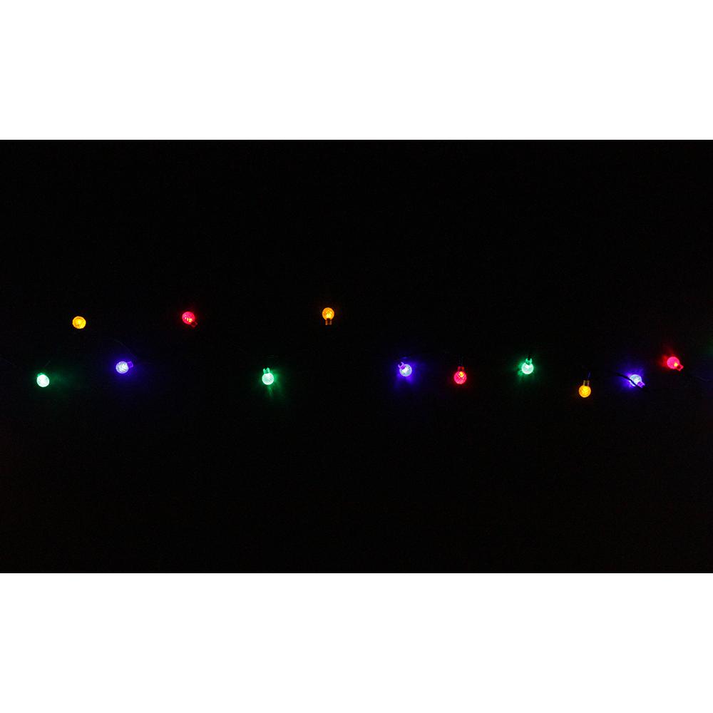 240 Multicolor LED G20 Globe Christmas Lights - 80 ft Green Wire. Picture 2