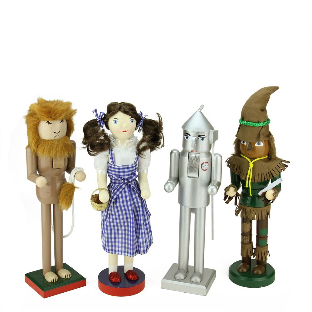 Set of 4 Decorative Wizard of Oz Wooden Christmas Nutcrackers. Picture 1