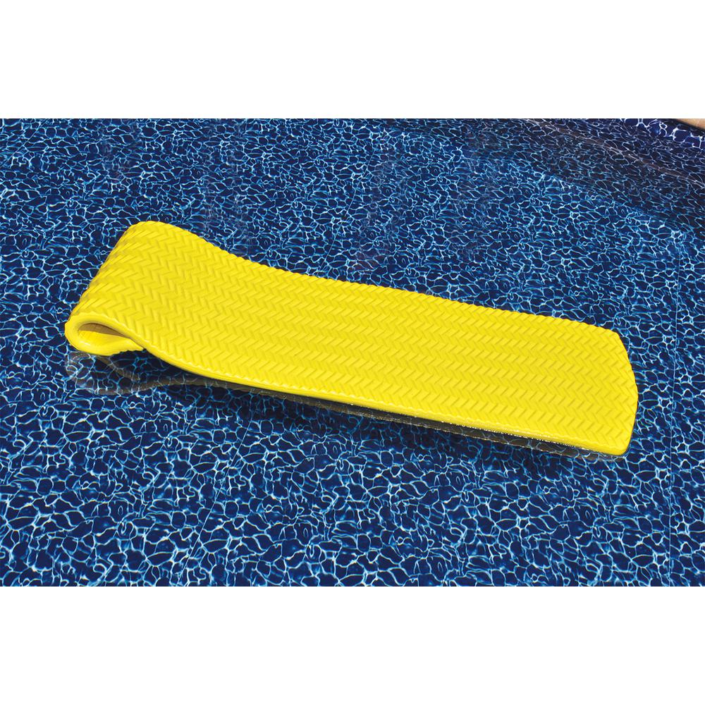 74-Inch Yellow Floating Rippled Swimming Pool Mattress Raft. Picture 2