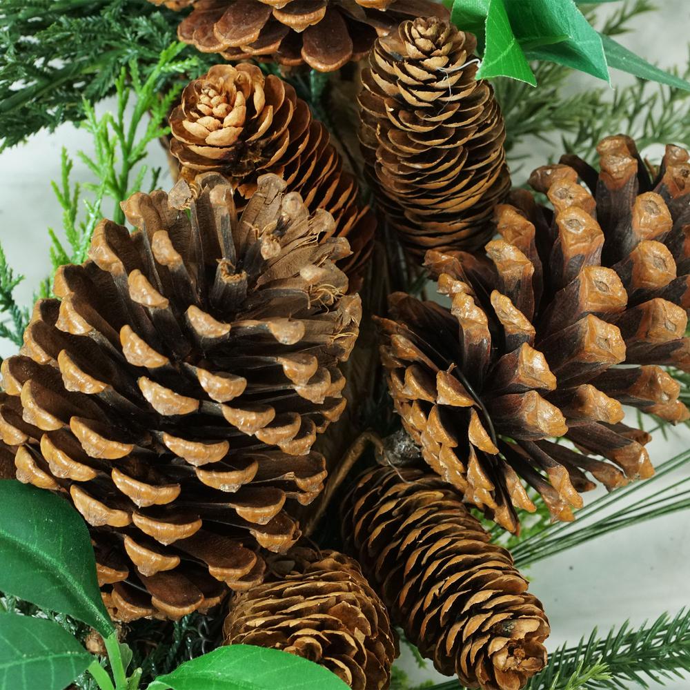 Green Foilage with Mixed Pinecones Artificial Christmas Wreath - 24-Inch  Unlit. Picture 2