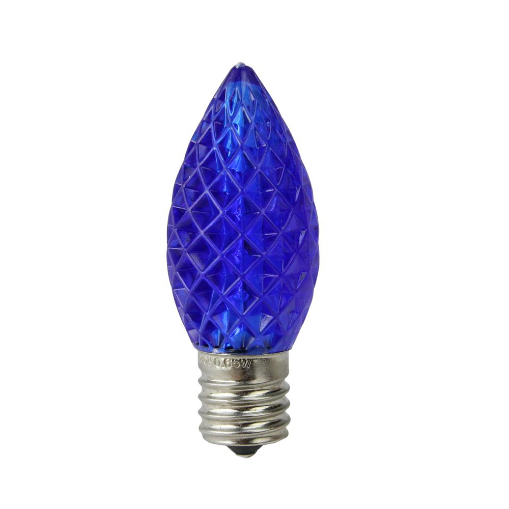 Pack of 25 Faceted LED C9 Blue Christmas Replacement Bulbs. Picture 1