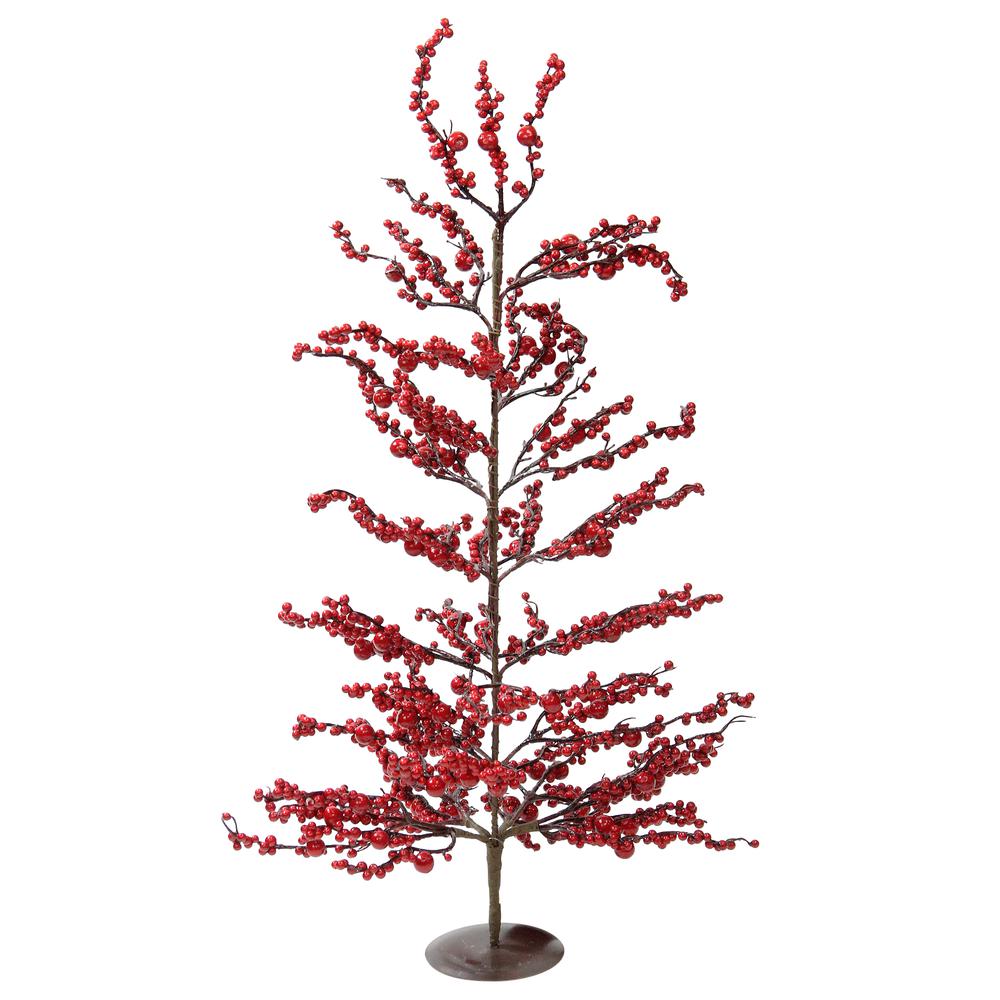 30" Festive Artificial Red Berries Christmas Tree - Unlit. Picture 1