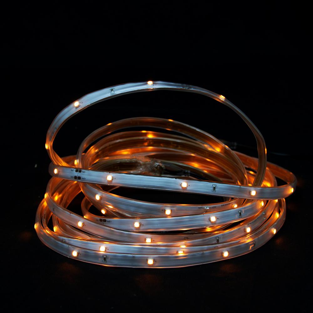 18' Orange LED Outdoor Christmas Linear Tape Lighting - White Finish. Picture 1
