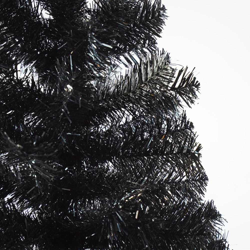 4' x 24" Slim Black Tinsel Artificial Christmas Tree - Unlit. Picture 2