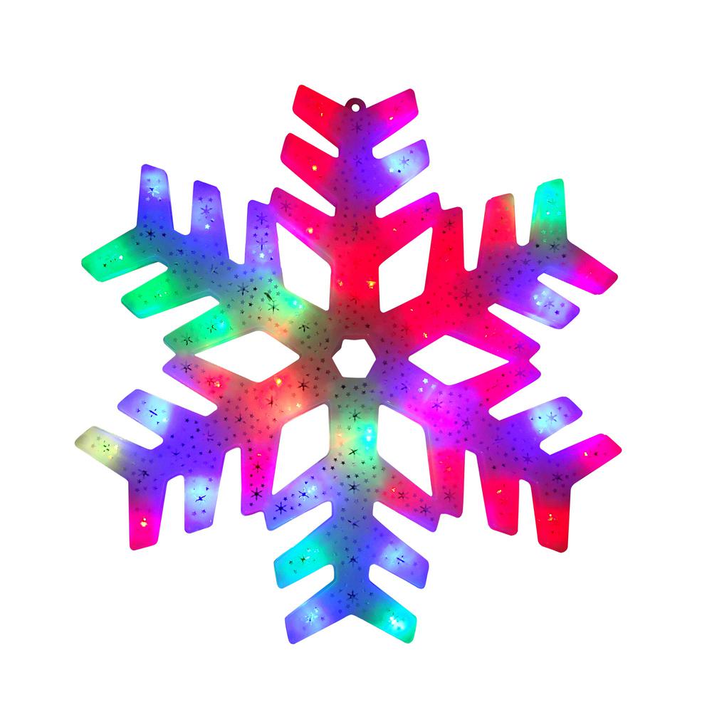 15" LED Color Changing Christmas Snowflake Window Silhouette. Picture 1