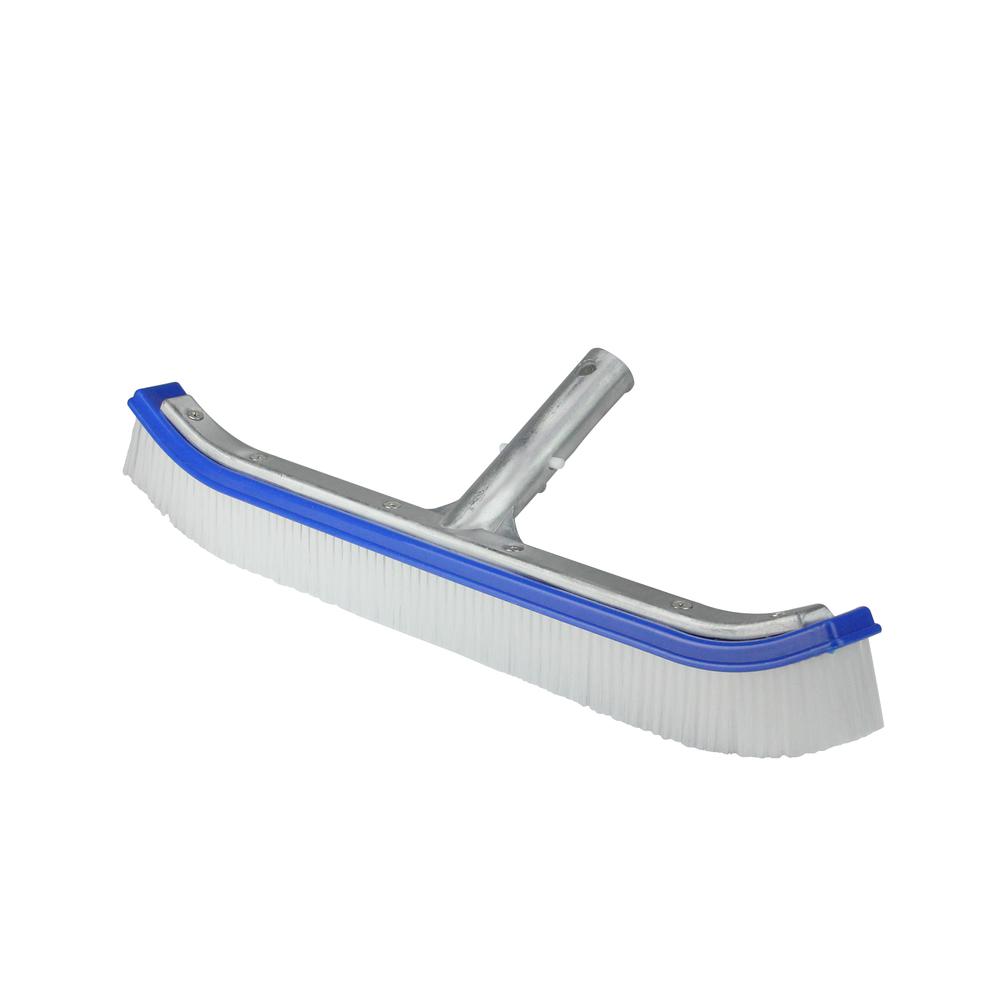 18" Blue Standard Curve Wall Brush with Back Support. Picture 1