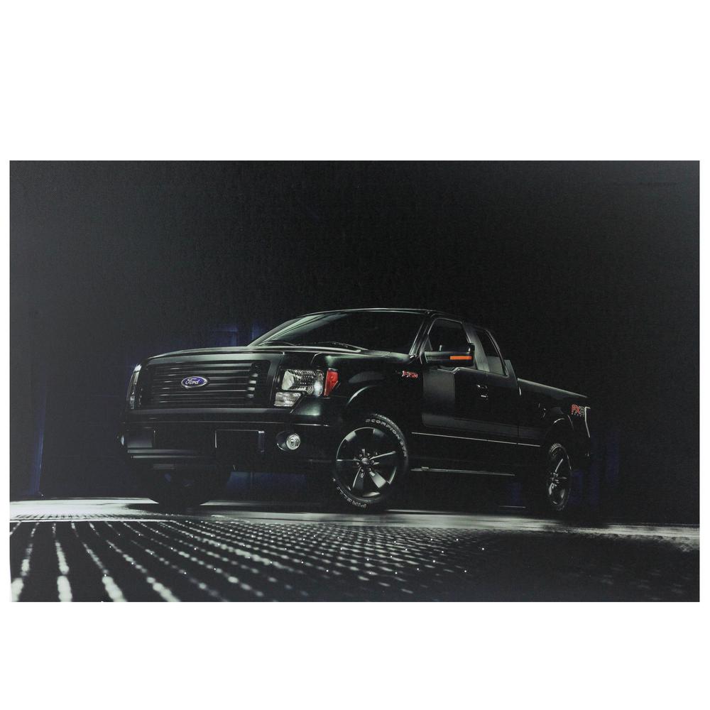 Black Ford F150 FX2 Sport LED Lighted Canvas Wall Art 23.5" x 15.5". Picture 1