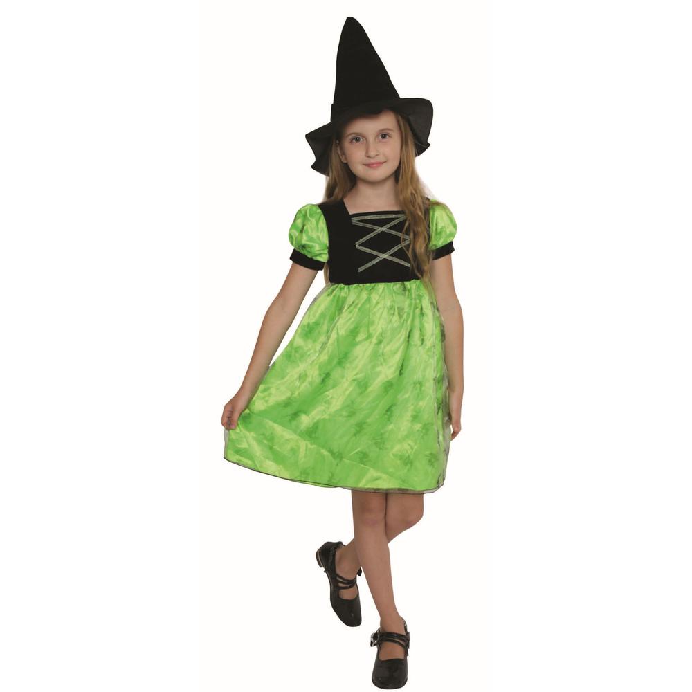 Black and Green Witch Girl Child Halloween Costume - Small. Picture 2