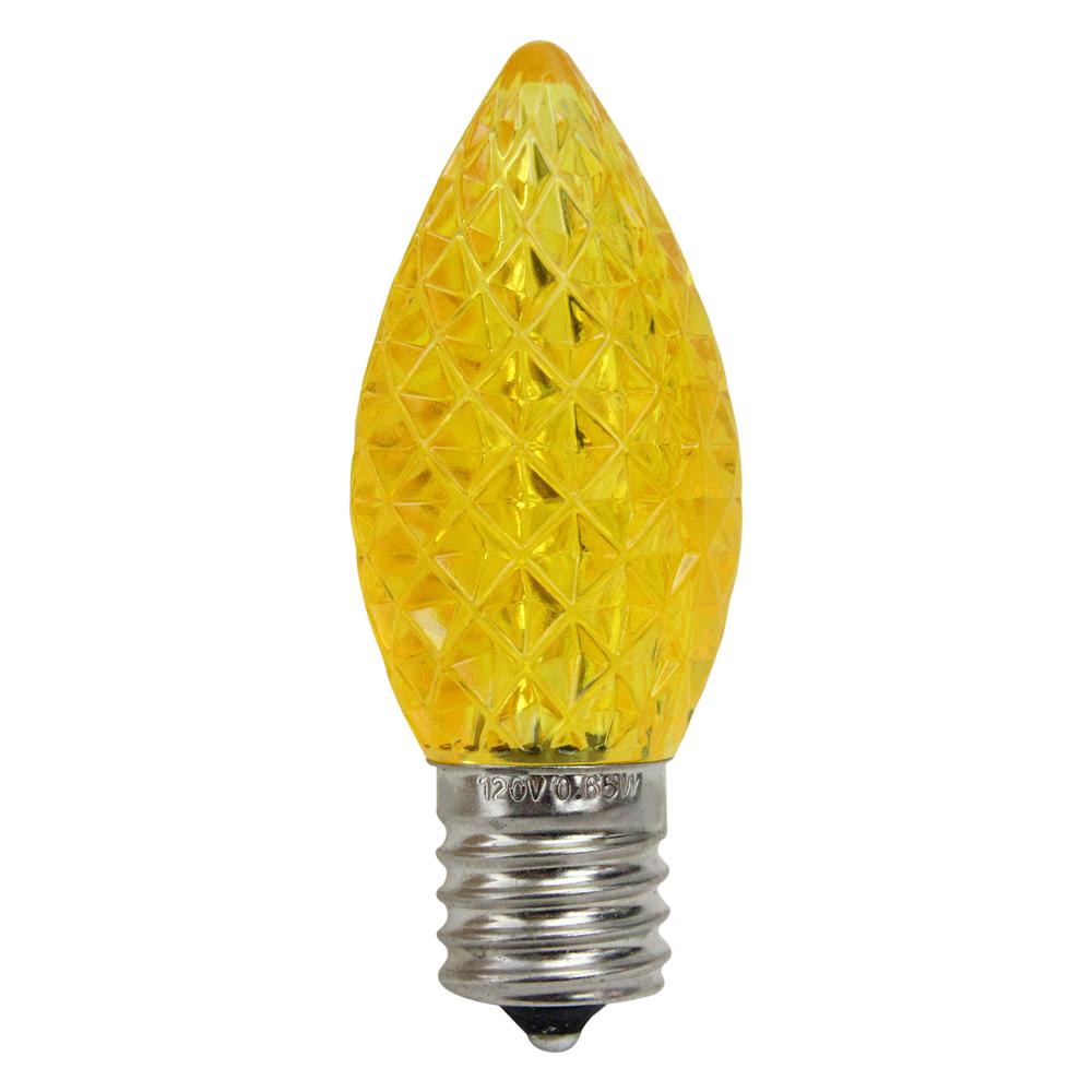 Pack of 25 LED Faceted C9 Yellow Christmas Replacement Bulbs. Picture 1