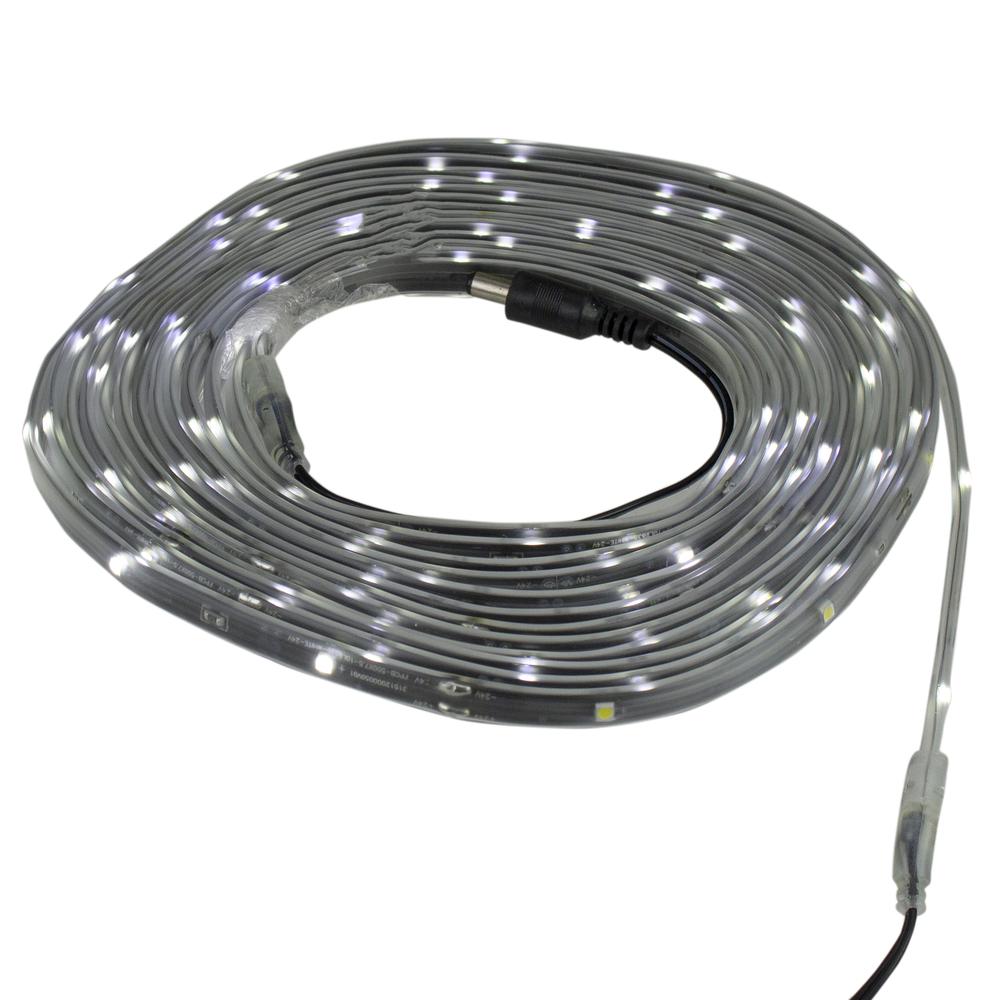 18' Pure White LED Outdoor Christmas Linear Tape Lighting - Black Finish. Picture 2